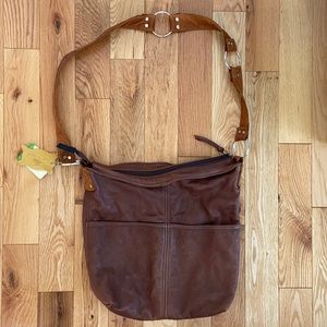 NWT Genuine Deerskin Leather Bucket Bag